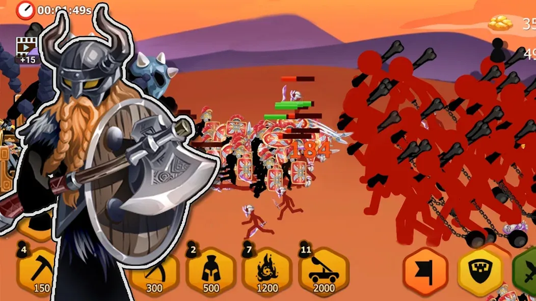 Stickman Battle 2: Empires War (Стикмен Битва 2)  [МОД Бесконечные деньги] Screenshot 2