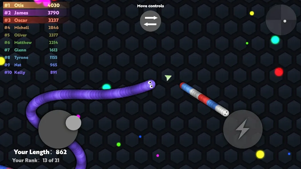 Slide.io - Hungry Snake Game  [МОД Много денег] Screenshot 2