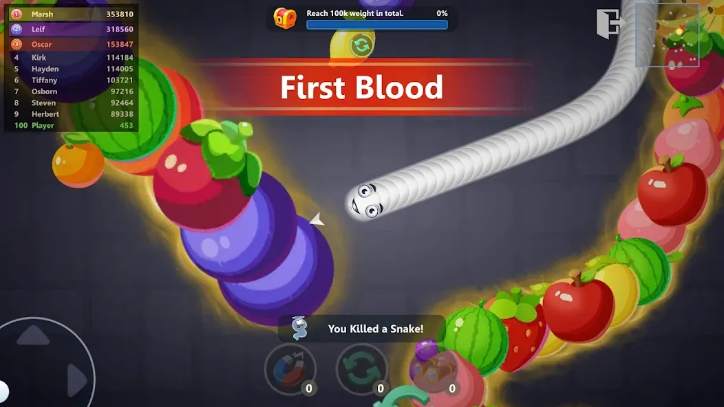 Snake War™ Hungry Worm.io Game (Снейк Вар)  [МОД Unlimited Money] Screenshot 2