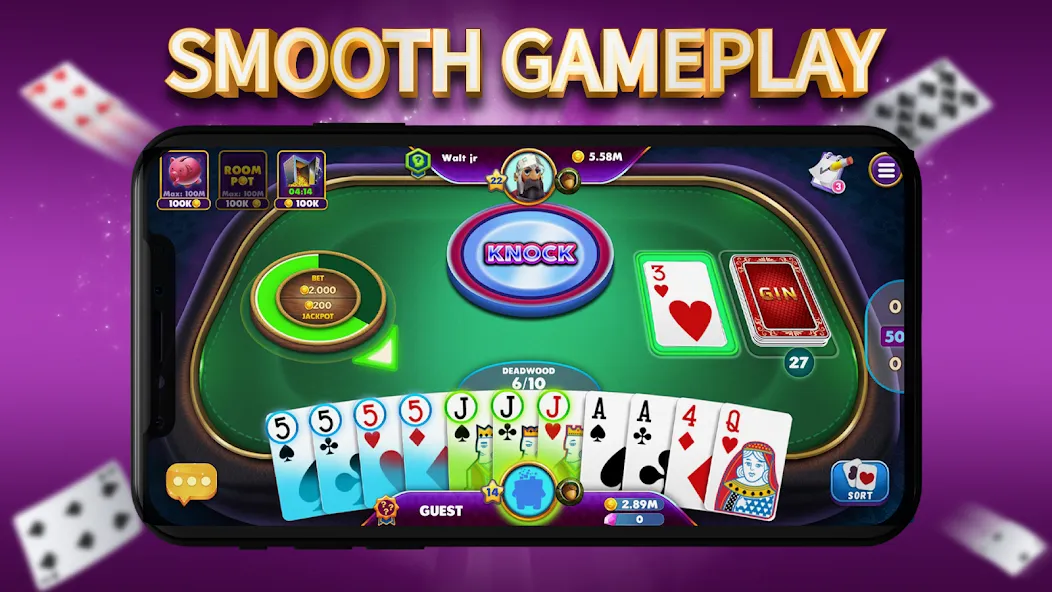 Gin Rummy Elite: Online Game (Джин Рамми)  [МОД Бесконечные деньги] Screenshot 2