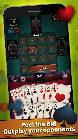 Spades - Offline Card Games (Спейдс)  [МОД Много монет] Screenshot 4