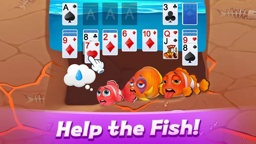 Solitaire 3D Fish  [МОД Бесконечные деньги] Screenshot 1