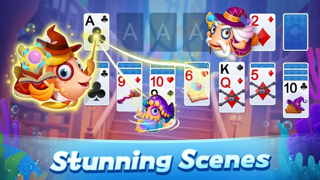 Solitaire 3D Fish  [МОД Бесконечные деньги] Screenshot 3