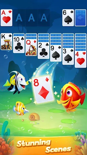 Solitaire 3D Fish  [МОД Бесконечные деньги] Screenshot 4