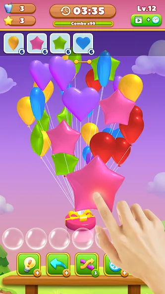 Match Triple Balloon (Матч Тройной Шарик)  [МОД Бесконечные монеты] Screenshot 1