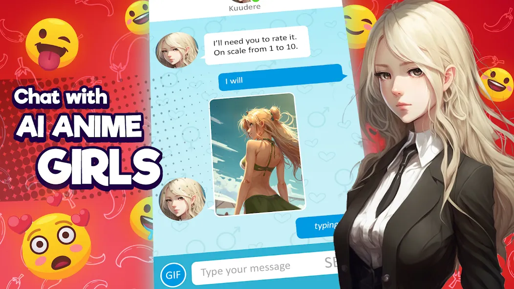 Anime Girlfriend - AI Chat (Аниме Грлфренд)  [МОД Бесконечные монеты] Screenshot 1