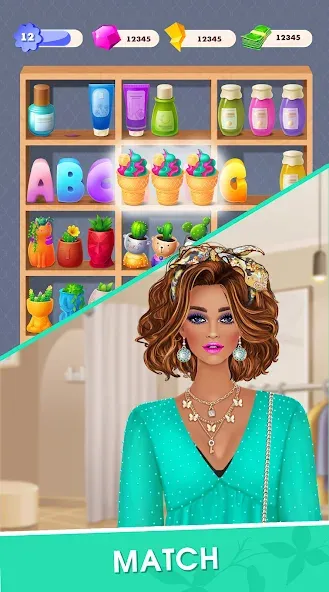 Fashion Triple Match: Dress Up (Фэшн Мердж)  [МОД Все открыто] Screenshot 2