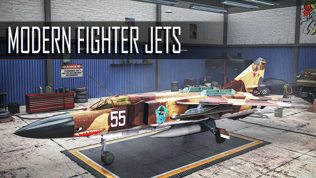 Jet Fighter: Sky Combat 3D (Джет Файтер)  [МОД Бесконечные монеты] Screenshot 3