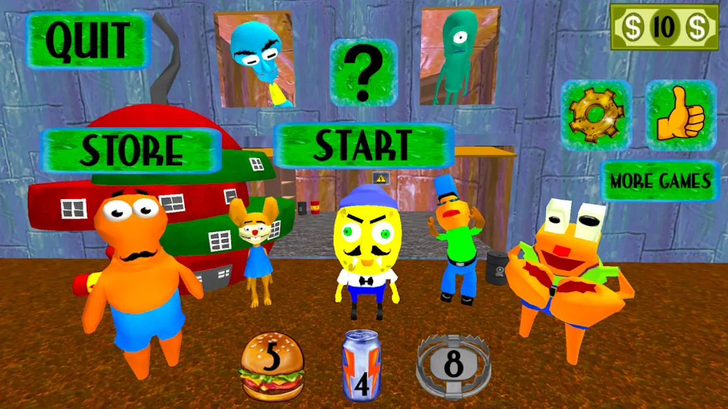 Sponge Neighbor Escape 3D (Спонж Сосед Побег 3D)  [МОД Menu] Screenshot 5