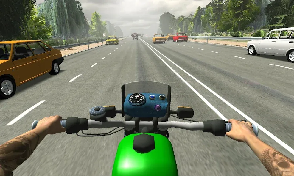 Russian Moto Traffic Rider 3D  [МОД Все открыто] Screenshot 3