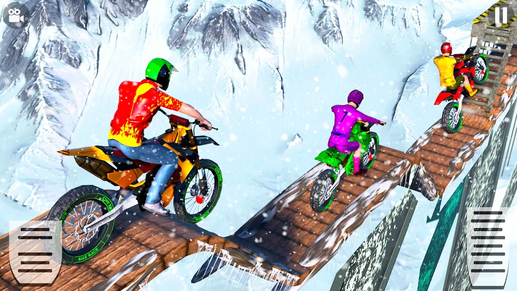 Snow Tricky Bike Stunt Race 3D  [МОД Бесконечные монеты] Screenshot 4