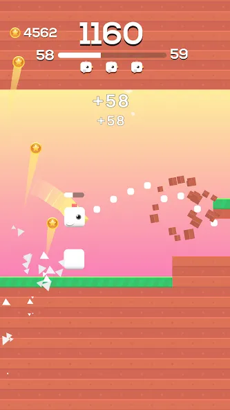 Square Bird - Flappy Chicken (Сквер Брд)  [МОД Бесконечные монеты] Screenshot 3