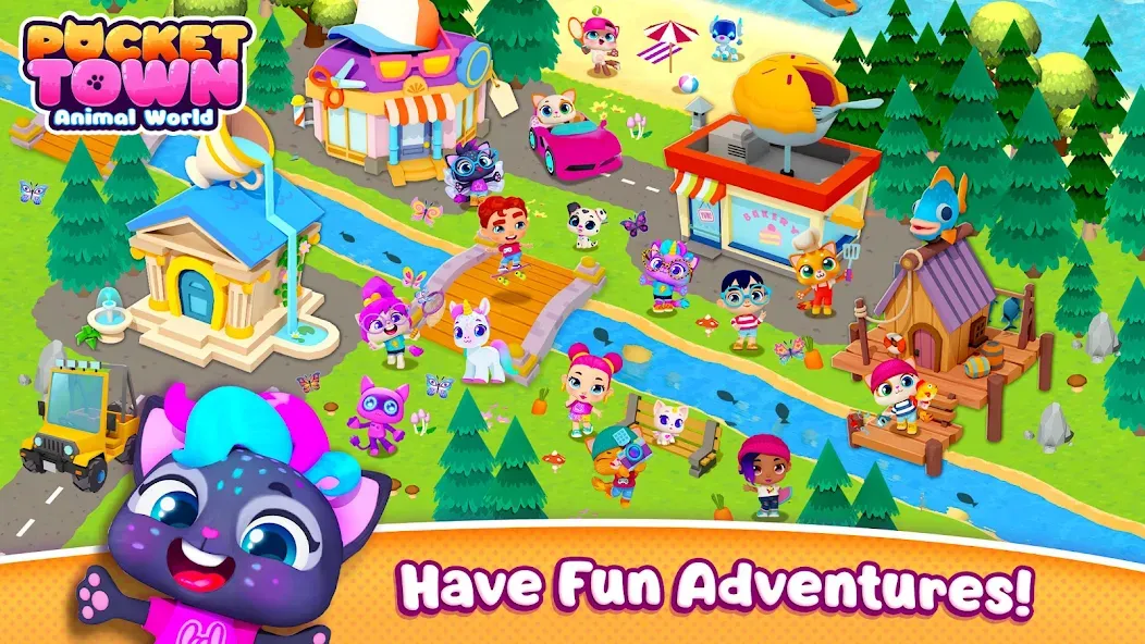 Pocket Town - Animal World  [МОД Mega Pack] Screenshot 1