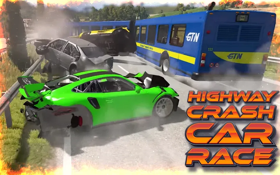 Highway Crash Car Race  [МОД Бесконечные монеты] Screenshot 3