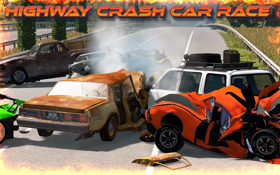 Highway Crash Car Race  [МОД Бесконечные монеты] Screenshot 4