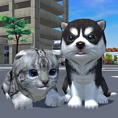 Взломанная Cute Pocket Cat And Puppy 3D (Кьют Покет Кэт Энд Паппи 3Д)  [МОД Mega Pack] - стабильная версия apk на Андроид