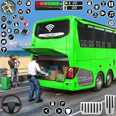 Скачать взломанную Coach Tourist Bus City Driving  [МОД Menu] - стабильная версия apk на Андроид