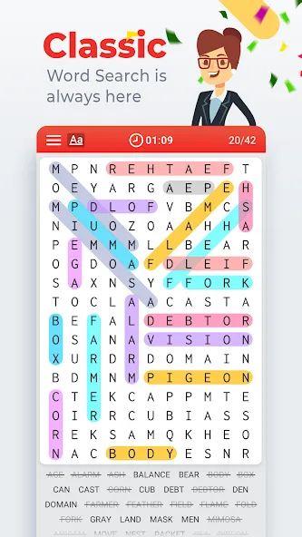 Word Search Colorful  [МОД Все открыто] Screenshot 1