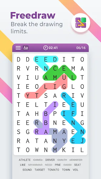 Word Search Colorful  [МОД Все открыто] Screenshot 5