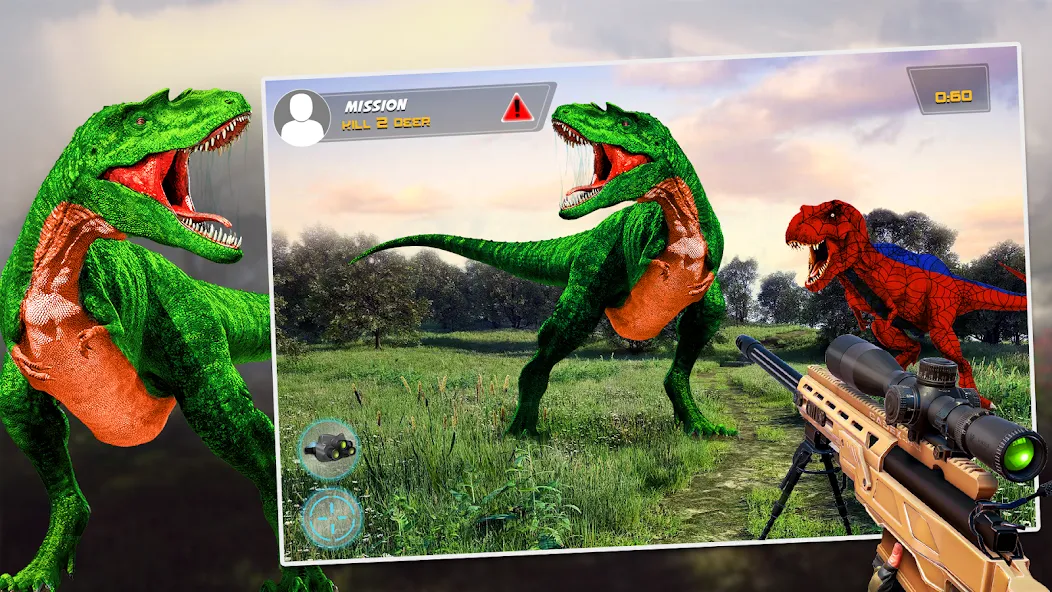 Dino Hunting Sniper Shooter 3D  [МОД Много монет] Screenshot 2