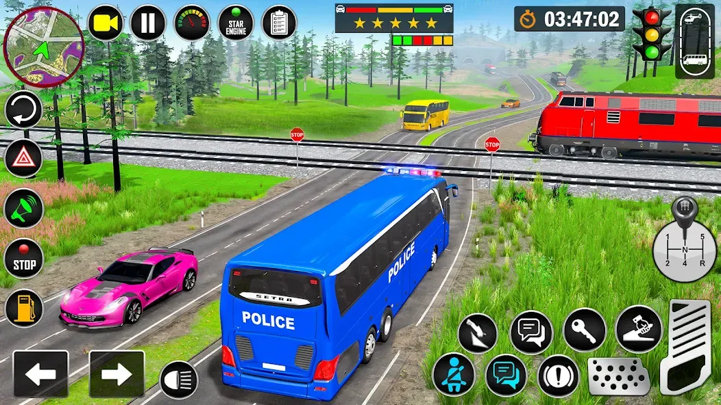 City Bus Simulator Bus Game 3D (Полицейский автобус симулятор)  [МОД Menu] Screenshot 4