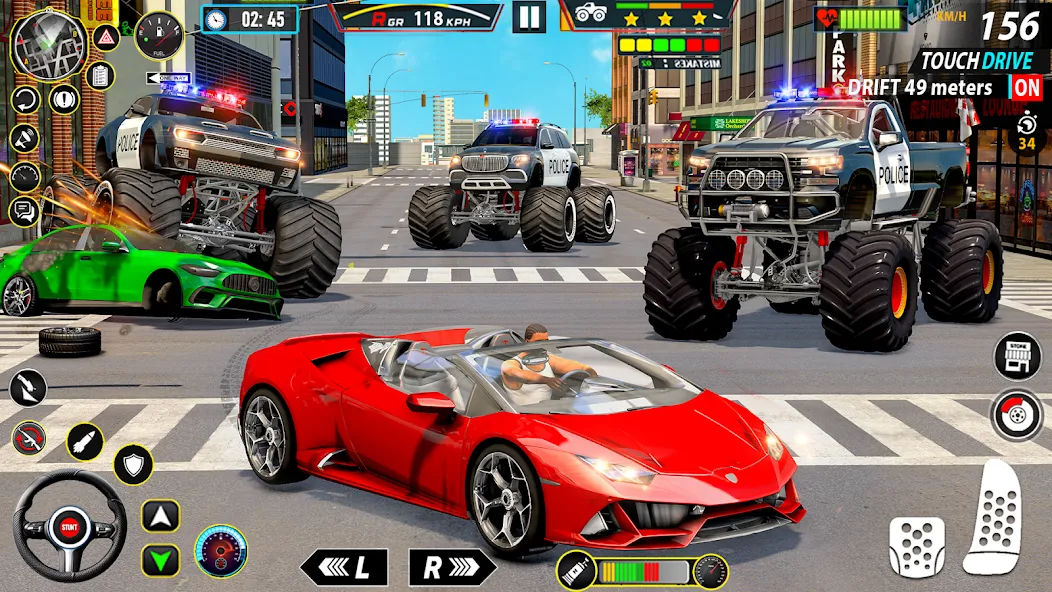 Police Monster Truck Car Games  [МОД Unlimited Money] Screenshot 3