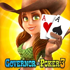 Взломанная Governor of Poker 3 - Texas  [МОД Бесконечные деньги] - стабильная версия apk на Андроид