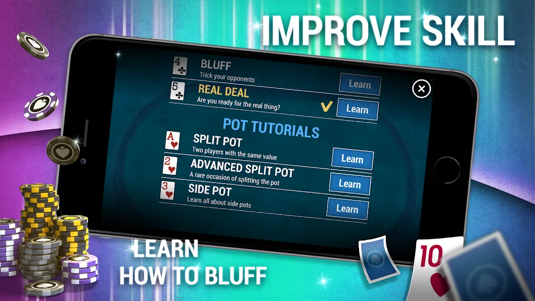 Learn How To Play Texas Poker  [МОД Unlocked] Screenshot 4