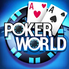 Взломанная Poker World, Offline TX Holdem (Покер Ворлд)  [МОД Бесконечные монеты] - стабильная версия apk на Андроид