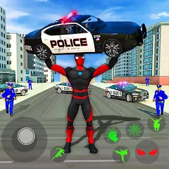 Скачать взломанную Spider Miami Rope Hero Ninja  [МОД Mega Pack] - полная версия apk на Андроид