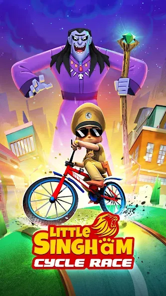 Little Singham Cycle Race (Литл Сингам Велосипедная Гонка)  [МОД Menu] Screenshot 1