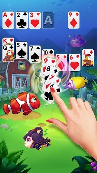 Solitaire Fish Klondike Card (Солитер Карточная игра Клондайк Фиш)  [МОД Бесконечные деньги] Screenshot 3