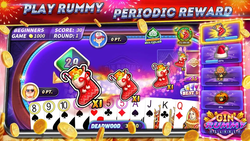 Gin Rummy Online & Offline  [МОД Бесконечные монеты] Screenshot 1