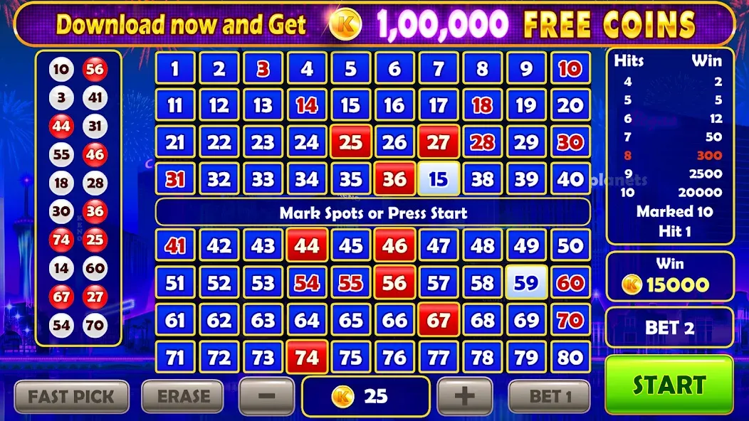 Keno Prime - Super 3X Payout (Кено Приме)  [МОД Меню] Screenshot 1