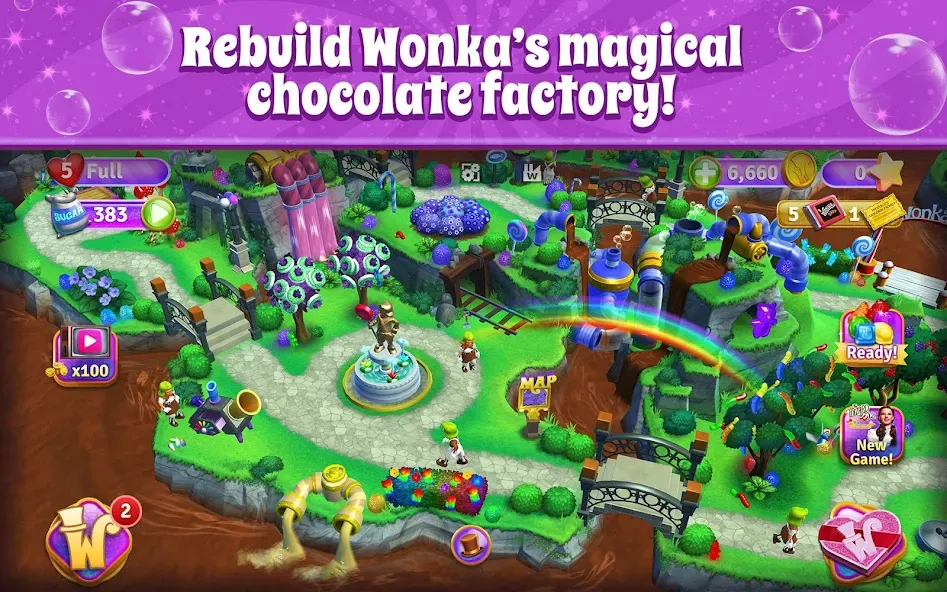 Wonka's World of Candy Match 3  [МОД Бесконечные деньги] Screenshot 1