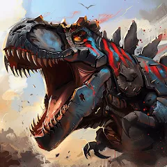 Скачать взломанную Mech War: Jurassic Dinosaur (Мех Батл)  [МОД Много денег] - полная версия apk на Андроид