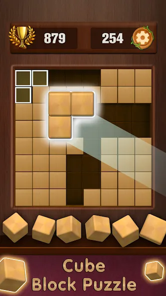 Wooden Cube Block Puzzle (Деревянный кубик головоломка)  [МОД Бесконечные деньги] Screenshot 4