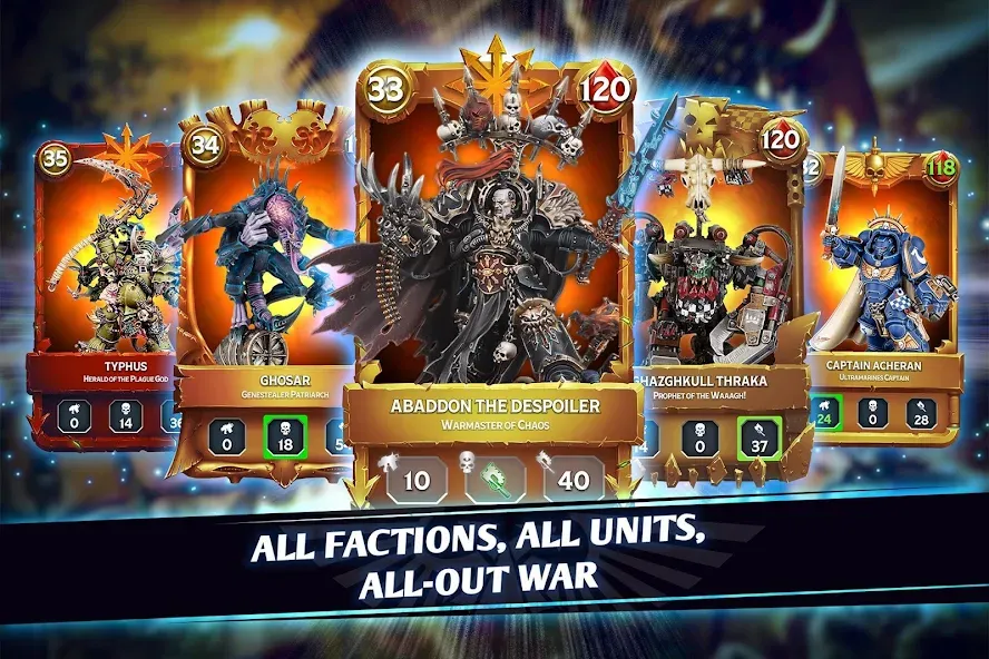 Warhammer Combat Cards - 40K (Вархаммер Комбат Кардс)  [МОД Menu] Screenshot 1