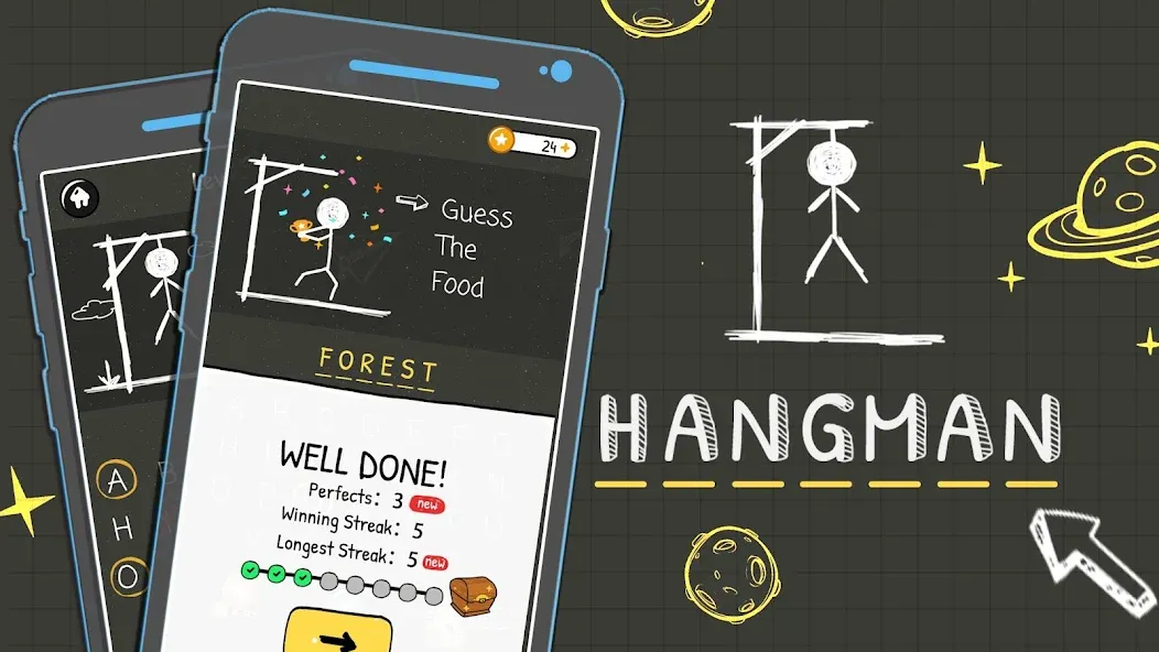 Hangman Words:Two Player Games  [МОД Mega Pack] Screenshot 1