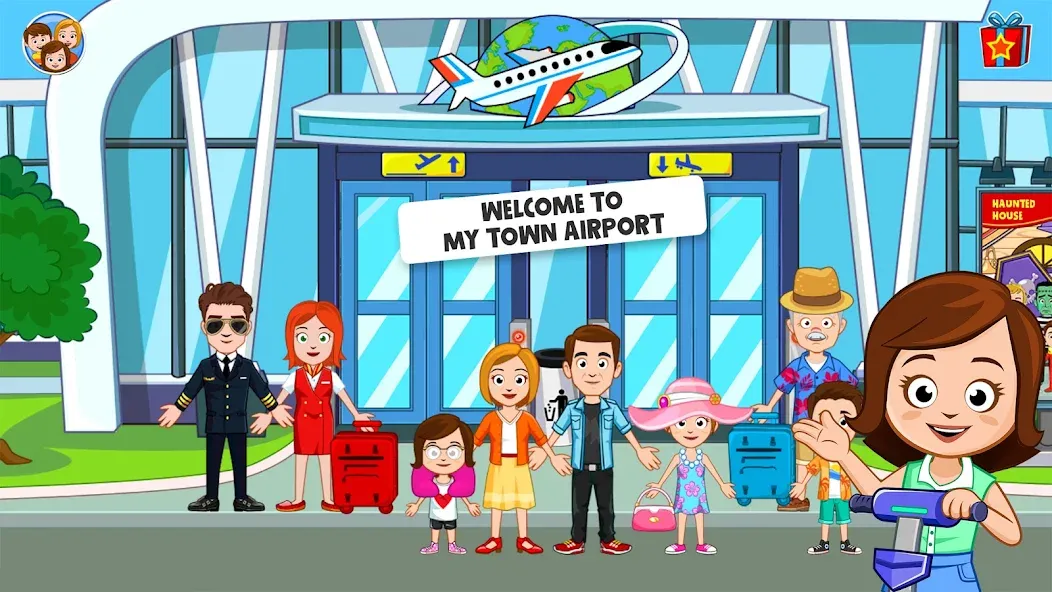 My Town Airport games for kids (Май Таун)  [МОД Бесконечные монеты] Screenshot 1