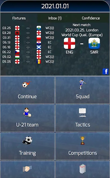 True Football National Manager (Тру Футбол Национальный Менеджер)  [МОД Unlimited Money] Screenshot 1