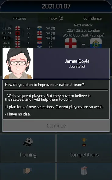 True Football National Manager (Тру Футбол Национальный Менеджер)  [МОД Unlimited Money] Screenshot 2