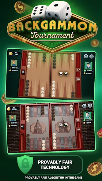 Backgammon Tournament  [МОД Бесконечные монеты] Screenshot 1