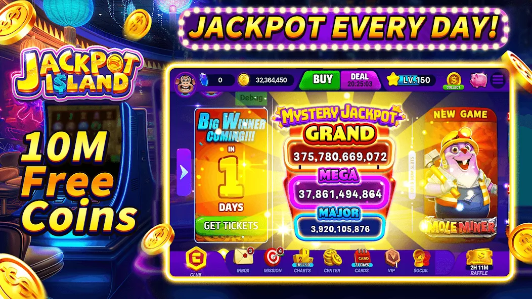 Jackpot Island - Slots Machine (Джекпот Айленд)  [МОД Все открыто] Screenshot 1