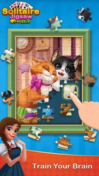 Solitaire Jigsaw Puzzle (Солитер Пазл)  [МОД Бесконечные деньги] Screenshot 1