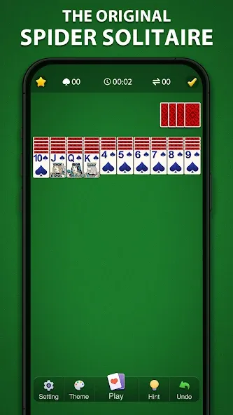 Spider Solitaire Classic  [МОД Все открыто] Screenshot 1