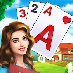 Взломанная Tripeaks Solitaire - Home Town  [МОД Unlimited Money] - стабильная версия apk на Андроид